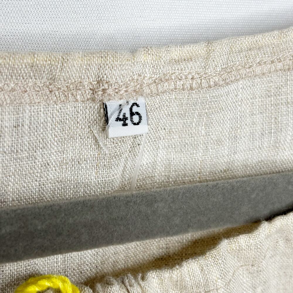 Needlepoint Yellow Sunflower Peasant Blouse Womens 46/XL Drawstring Neckline - Picture 10 of 12